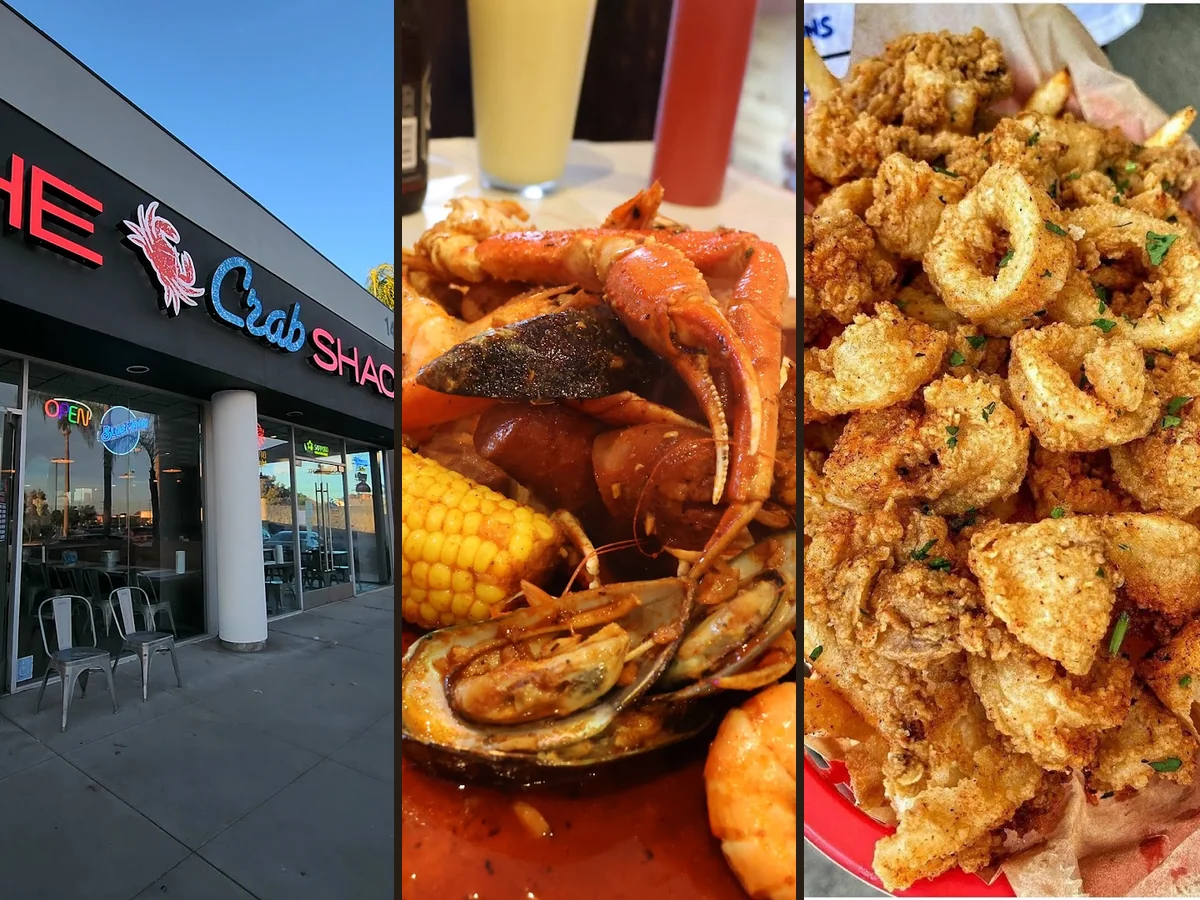 Crab shells and corn served for dine-in.