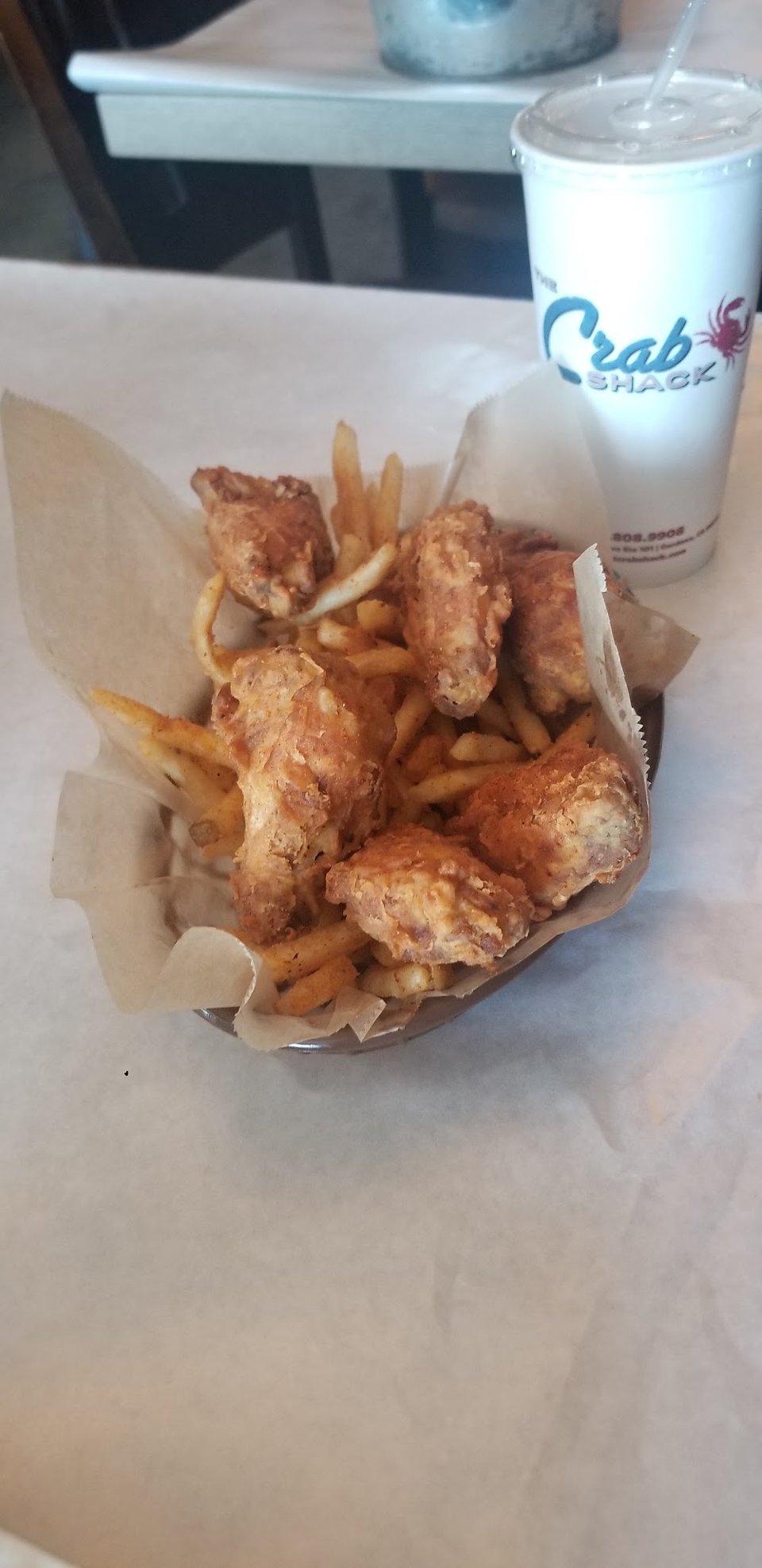 Crab Shack Wings and Fries
